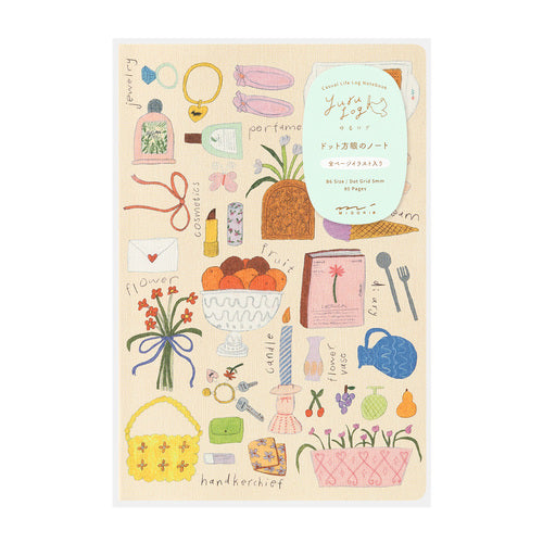 MIDORI Yuru Log Dot Grid Notebook B6 - My Life Pattern