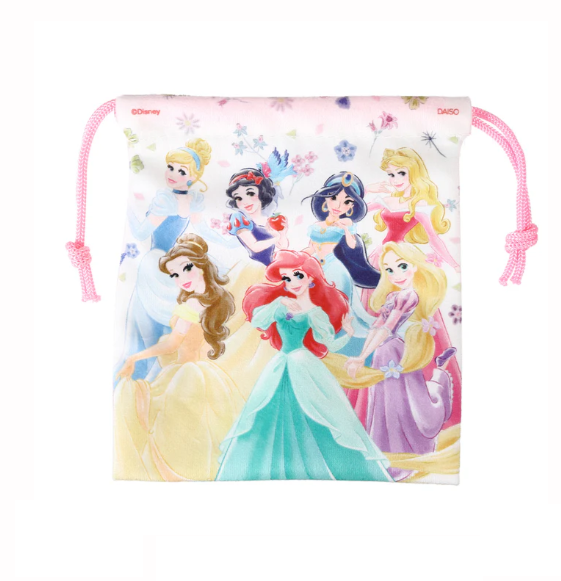 Daiso Disney Fluffy Drawstring Bag