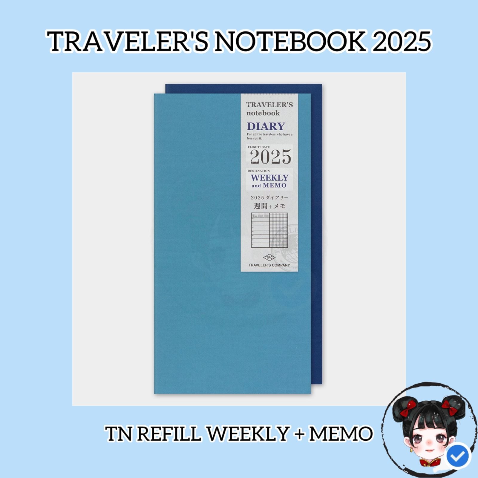 Travelers Notebook 2025 Regular Size Refill Weekly + Memo