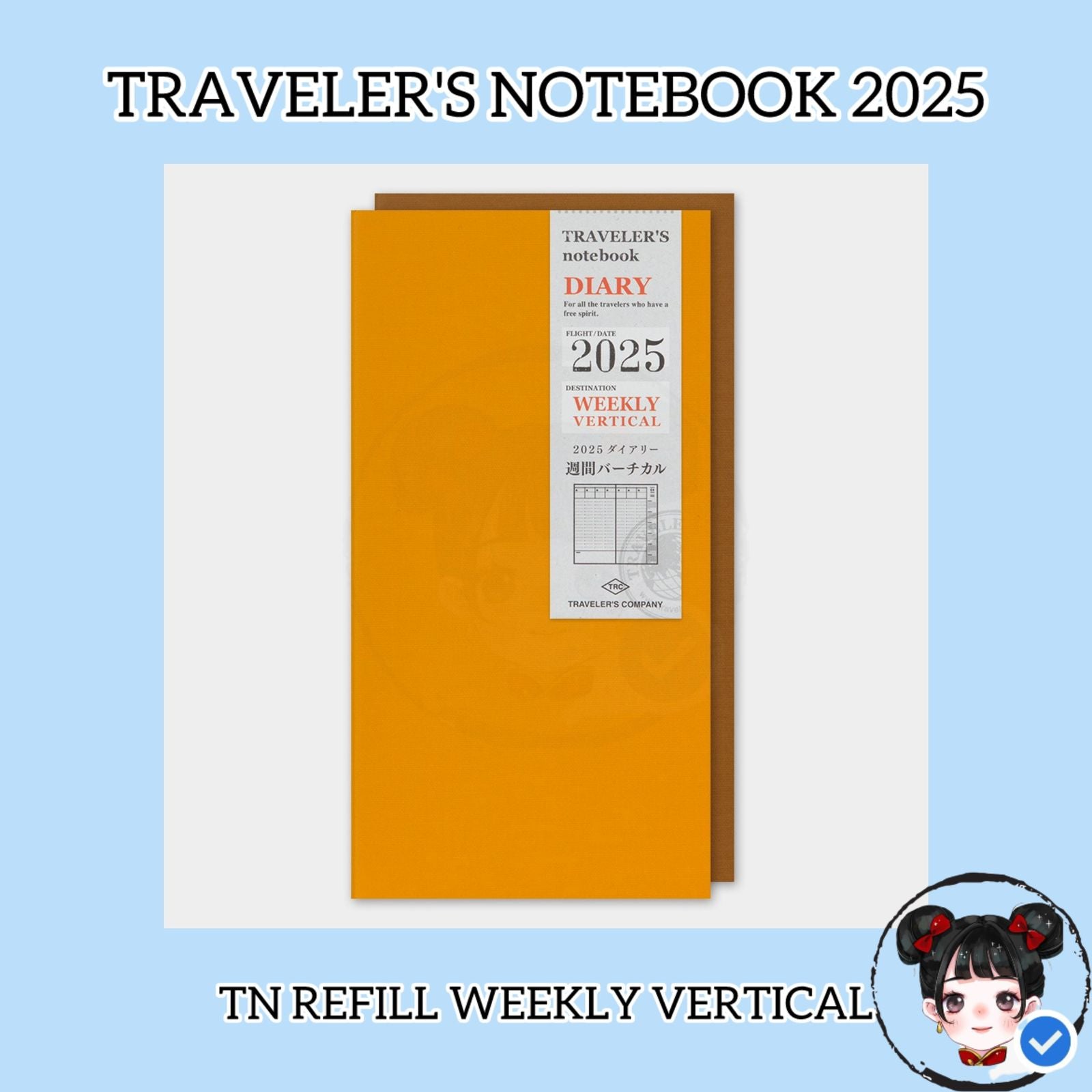 Travelers Notebook 2025 Regular Size Refill Weekly Vertical