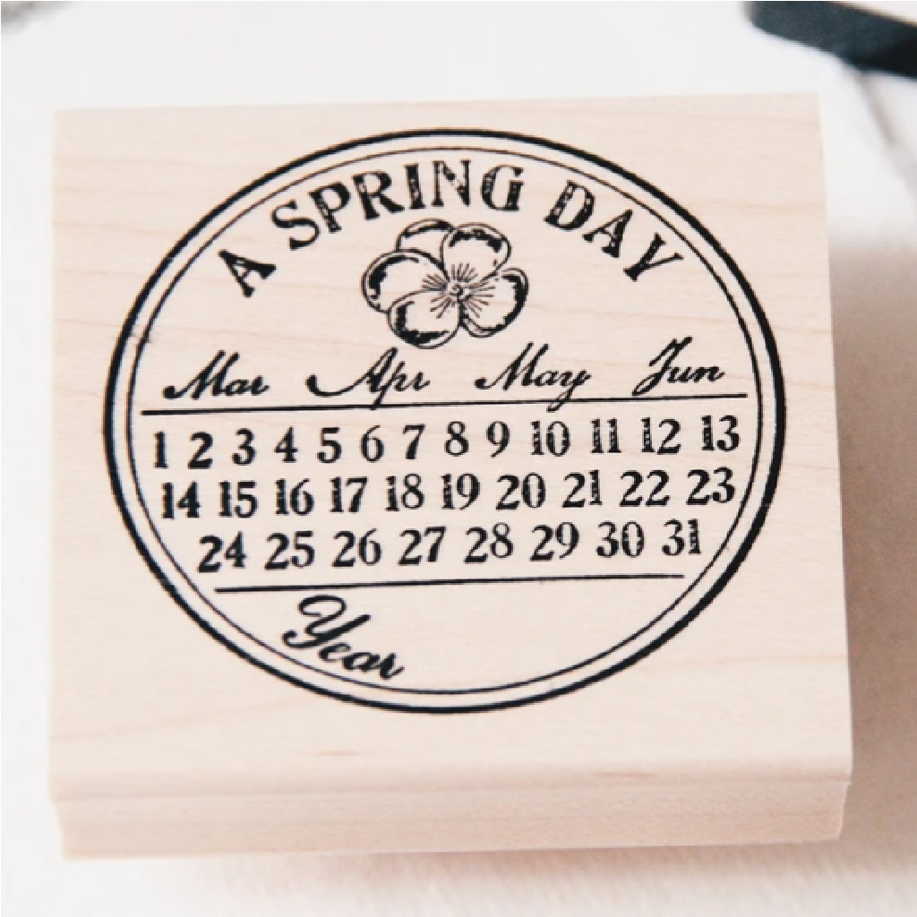 Catslife Press Rubber Stamp - Perpetual Calendar Style A • Miso Paper UK
