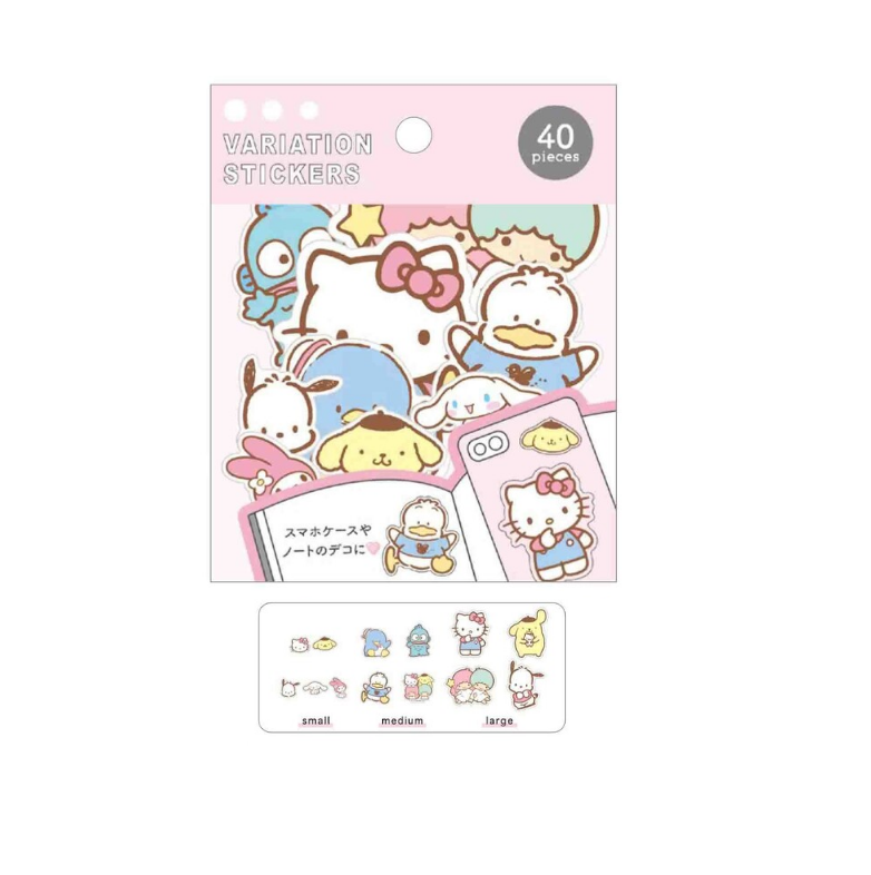 Flake Sticker Seal Pack Sanrio Characters - tokopie