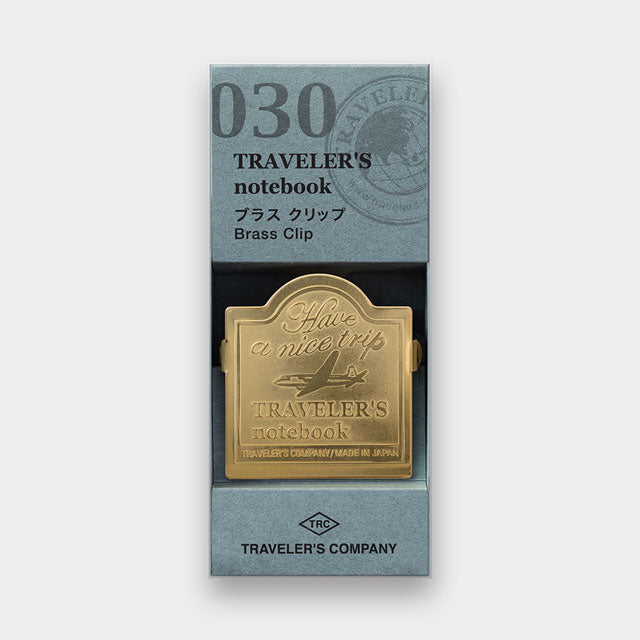 Travelers Note Brass Clip Airplane Pattern 030 - Blue