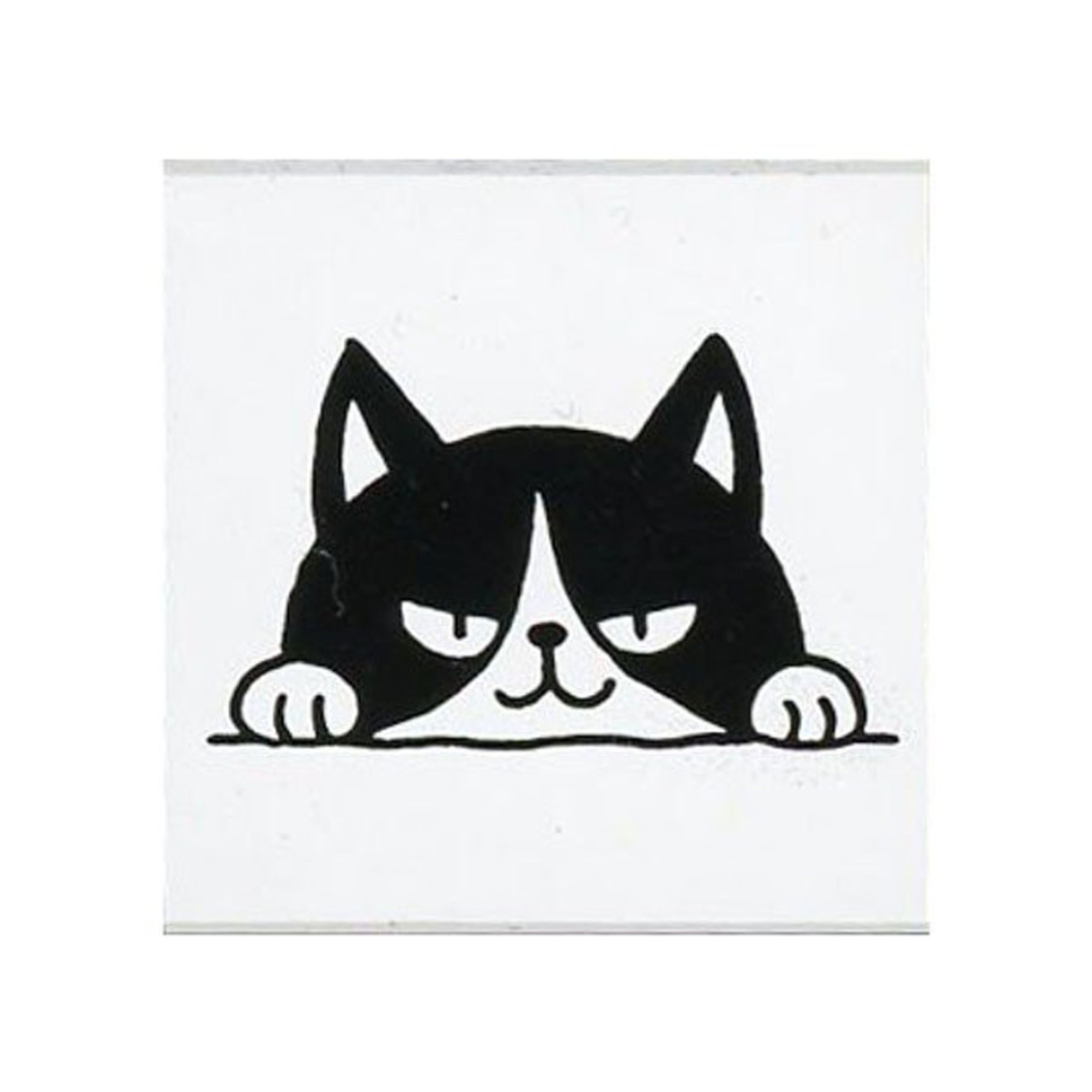 Cute Cat Stamp Kodomo No Kao Black Cat 