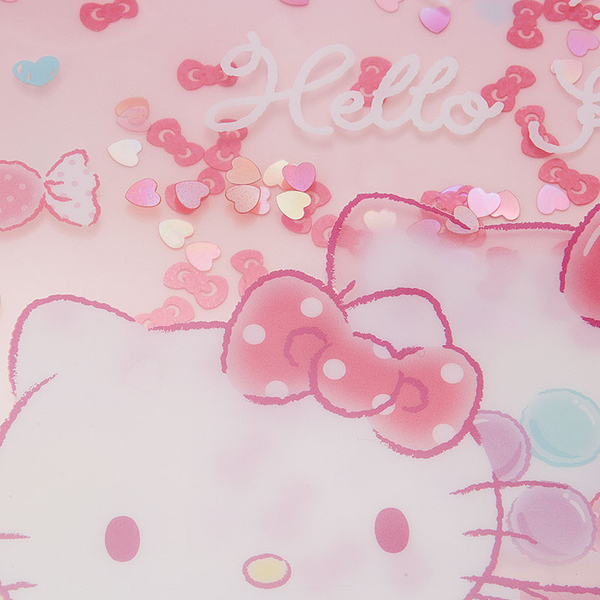 Sanrio Hello Kitty Sequins A4 Spread Clear File - tokopie