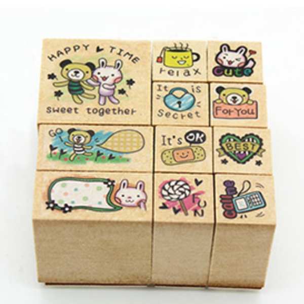 Micia Mini Cute Stamp Set - Bunny & Bear