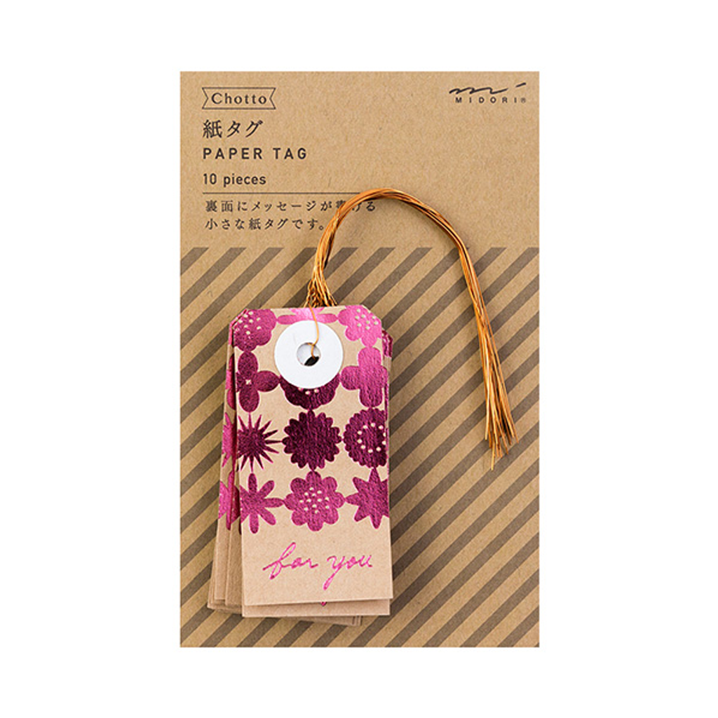 Midori Paper Tag Floral Pink