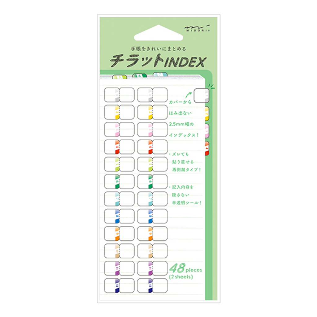 Midori Index Label Chirat Number Color