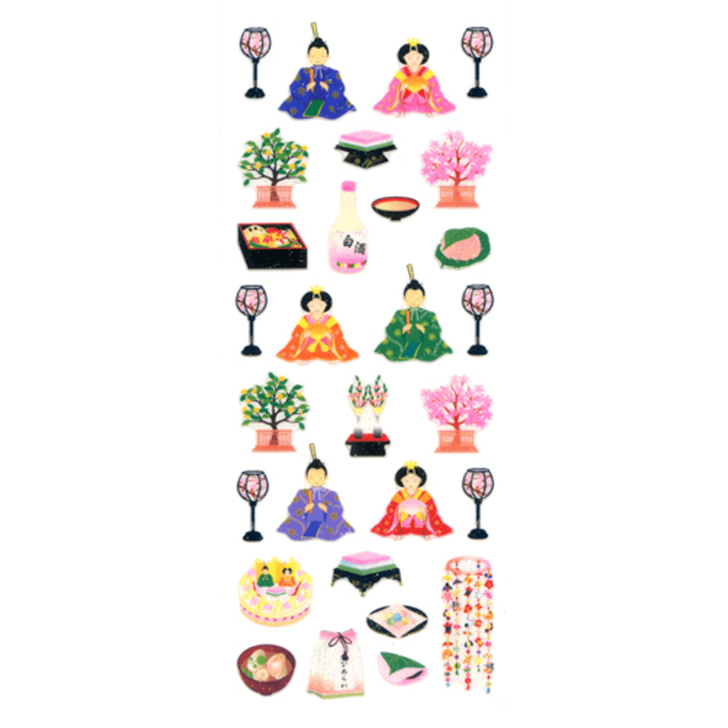 Colored Japanese decorative stickers, daiso_ Treasure Ship / Lucky Charms