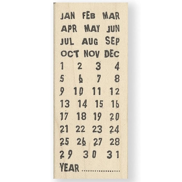 Calendar Rubber Stamp